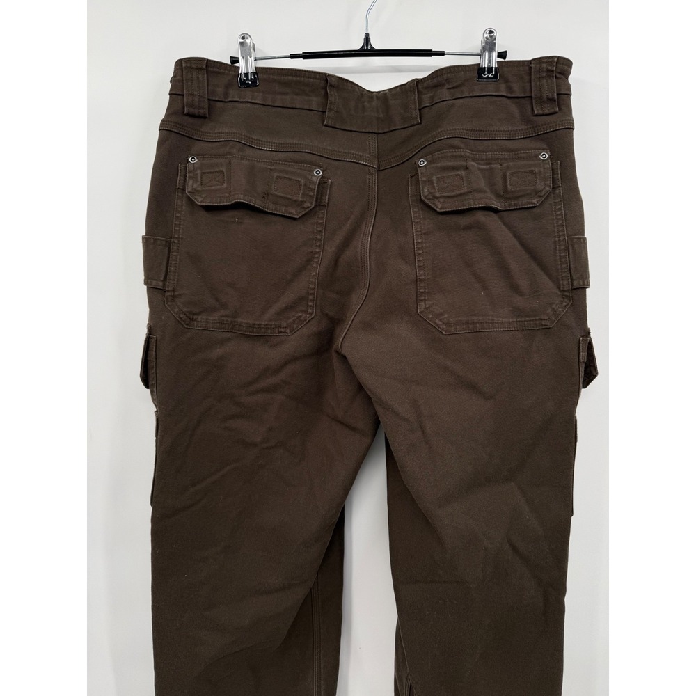 Duluth Trading Co 36x34 Flex Fire Hose Cargo Pants Mens Brown Fleece Lined Work - Picture 7 of 9